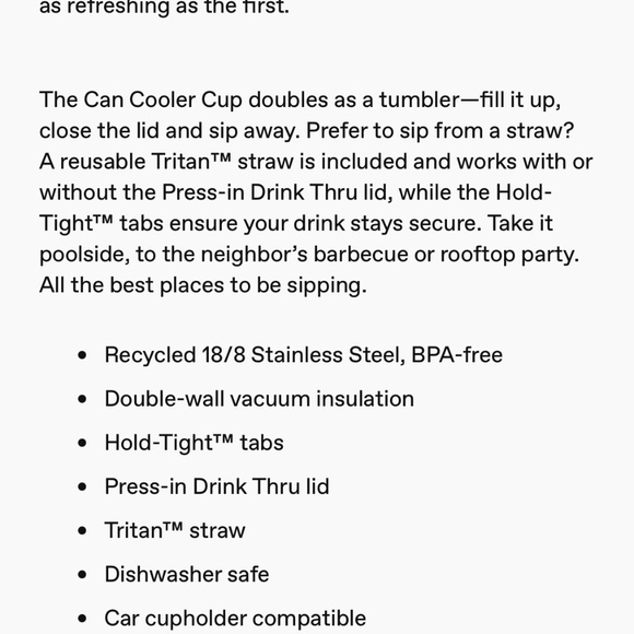 Stanley Everyday Can Cooler Peach Whip Cabana Gloss 10oz - Picture 7 of 7